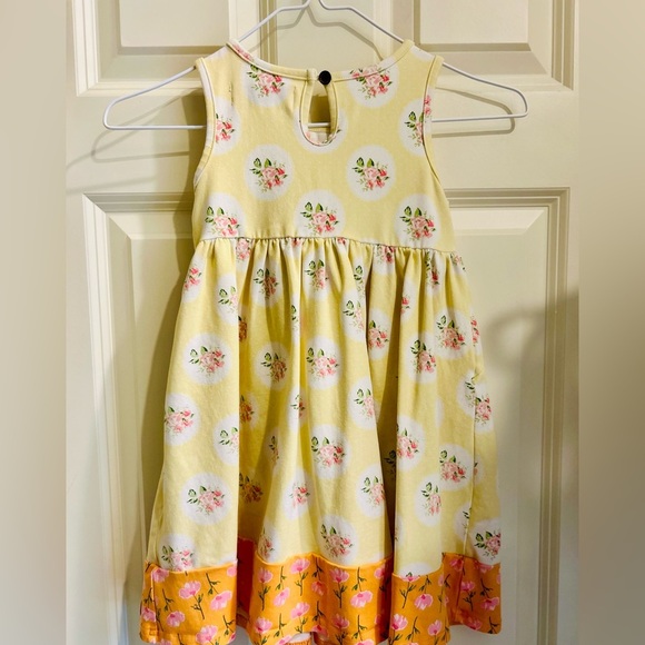 Sweet Honey Yellow Floral Sleeveless Dress with Pockets Girls Size 5 - Picture 6 of 16